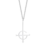 PJ JEWELLERY Edelstahl Herren Umgekehrtes Kruzifix Geheimnisvoller...