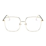 Anti Blaulicht Brille Rechteckig Vintage Metall Unisex Transparente...