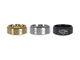 CosplayStudio Naruto Ring Set mit Konoha Logo | Edelstahl | 3 STK |...