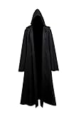 Fuman Jedi Robe Deluxe Cosplay Kostüm Umhang mit Kapuze Schwarz XL