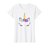 Süßes Unicorn Gesicht Tshirt für Frauen und Mädchen Geschenk