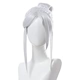 Anime Valorant Jett Cosplay Wig, Silver White Wigs, Halloween Heat...