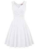 GRACE KARIN Partykleider weiß Petticoat Kleid ärmellos Festliche...