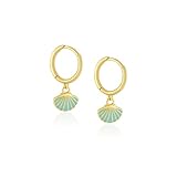 Mary & Jules Ohrringe Muschel aus 925 Sterling Silber, vergoldet,...