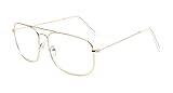 Kelens Retro Metall Rahmen Klare Linse Brille Vintage Winddicht Brille...