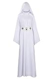 YANVS Prinzessin Leia Kostüm Damen Weißes Kleid Langes Cosplay...