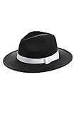 BABEYOND Panama Hut Mafia Gangster Herren Filz Fedora Trilby Bogart...