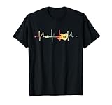 Vintage Herzschlag E-Guitare Retro Musik Frequenz Gitarrist T-Shirt