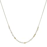 Fossil Tiny Pearls Beads Damenkette aus vergoldetem Edelstahl