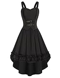 SCARLET DARKNESS Damen Renaissance Kleid High-Low-Saum Mit Rüschen...