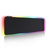 REAWUL RGB Gaming Mauspad Groß - 7 LED Farben 14 Beleuchtungs-Modi...
