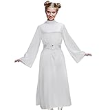 LIKUNGOU Leia Kostüm Weiß mit Kapuze Langes Kleid Robe mit Gürtel...