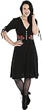 Hell Bunny Damen Jacqueline Mittelhoch Kleid - Schwarz, 14