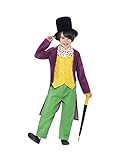 Smiffys 27141L - Roald Dahl Willy Wonka Kostüm mit Top Hosen Fliege...