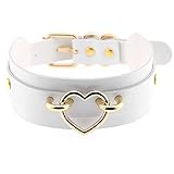 Aabellay Breit Lederhalsband Halskette Herz Form Damen Leder Choker...