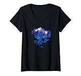 Damen Avatar Pandora Jellyfish Forest Poster T-Shirt mit V-Ausschnitt