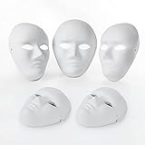 OVISEEN 10 Stück DIY Weiße Papier Maske aus Pappe zum Bemalen Weiße...