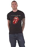 The Rolling Stones Herren Plastered Tongue T-Shirt, Schwarz (Black...