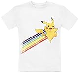 Pokémon Kids - Pikachu - Regenbogen Unisex T-Shirt weiß 140