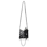 Boland 36000 - Handtasche Flapper, schwarz, Pailletten, Perlen,...