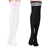 YOGINGO 2 Paar Kniestrümpfe Overknee Strümpfe Damen Thigh High Socks...