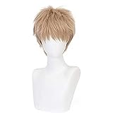 MAOMA Anime Cosplay Perücke,One Punch Man Genos Perücke,Short Brown...
