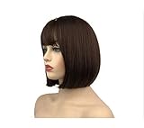 Perücke, 100% Echthaar, Brasilianisches echtes Haar, 30 cm lang, Bob...