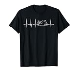 Motorrad Herzschlag Biker EKG Linie Frequenz Motorradfahrer T-Shirt