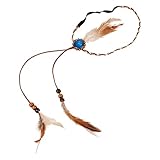 Boho feder kopfschmuck feder perlenquasten stirnband türkis...