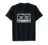 Retro Musik Kassette Skizze Vintage Audio Zeichnung T-Shirt
