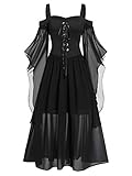 CHARMMA Gothic Halloween Kleid Kostüm Damen,Übergröße A-Linie...