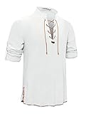 YAOHUOLE Herren Retro Schnürung Mittelalter Kostüm Hemden für...