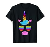 Cooles Einhorn Tier Kostüm Regenbogen bunt Karneval Fasching T-Shirt