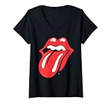 Rolling Stones Offizielle klassische Zunge T-Shirt mit V-Ausschnitt