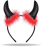 Hatstar Teufelshörner Haarreif rot/schwarz | Teufelsohren Devil Ears...