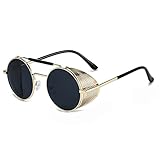 besbomig Retro Runde Steampunk Sonnenbrille Herren Damen Polarisiert...