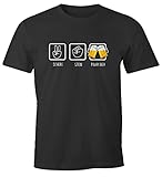 MoonWorks® Herren T-Shirt Schere, Stein, Paar Bier lustiges Trink...