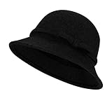 Glockenhut Vintage Wolle Wintermütze Damen Winter Filzmütze Warm...