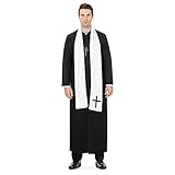 Joykindom Priester Kostüm Herren Halloween Kostüm Männer Schwarz...