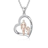 enjoylifecreative Vater Tochter Halskette 925 Sterling Silber Liebe...