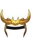 YANVS Loki Maske Erwachsene Loki Helm mit Hörnern Kopfbedeckung Maske...