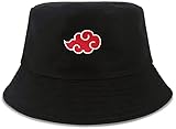 Roffatide Anime Bucket Hat Red Cloud Bestickte Baumwolle Fischerhut...