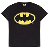 DC Comics Batman Klassisches Logo T Shirt, Adultes, S-4XL, Schwarz,...