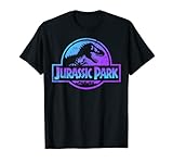 Jurassic Park Blue Purple Gradient Fossil Logo T-Shirt