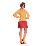 Amscan - Erwachsenenkostüm Velma aus Scooby Doo, Kleid mit...