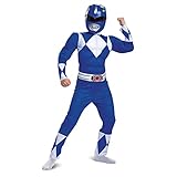 Disguise Offizielles Power Rangers Kostüm Kinder Blau, Superhelden...