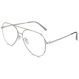 GQUEEN Pilot Stil Fake Brille Ohne Stärke Damen Herren Retro...