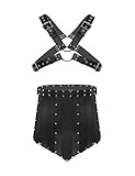 YOOJIA Herren Römische Gladiator Kostüm Lederrock Wetlook Kilt Rock...