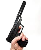 Agent Bond Spielzeug Pistole mit Schalldämpfer Spielzeug Waffe P99,...