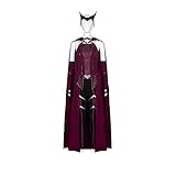 NUWIND Captain Hexe Kopfbedeckung Chef Cape Vintage Hose Weinrot...